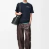 T-Shirt aus Baumwolle in Dark Navy Blue mit lockerer Passform