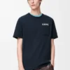 T-Shirt aus Baumwolle in Dark Navy Blue mit lockerer Passform