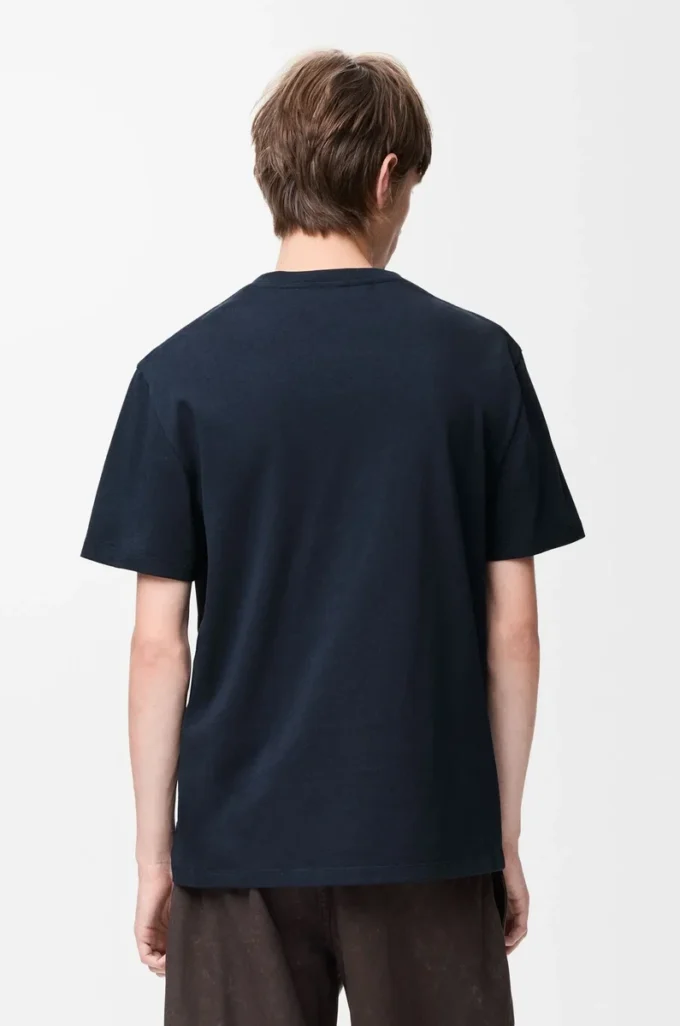 T-Shirt aus Baumwolle in Dark Navy Blue mit lockerer Passform