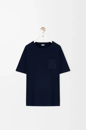 T-Shirt aus Baumwolle in Dark Navy mit lockerer Passform