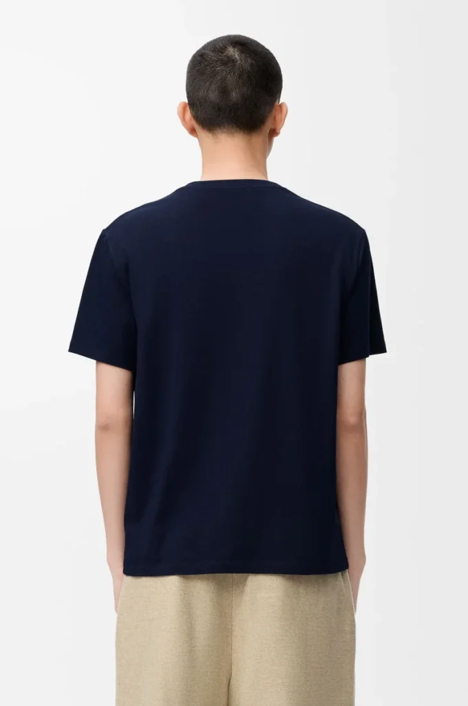 T-Shirt aus Baumwolle in Dark Navy mit lockerer Passform