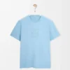 T-Shirt aus Baumwolle in hellblau mit lockerer Passform