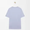 T-Shirt aus Baumwolle in hellblau mit lockerer Passform