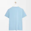 T-Shirt aus Baumwolle in hellblau mit lockerer Passform