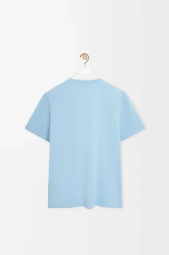 T-Shirt aus Baumwolle in hellblau mit lockerer Passform