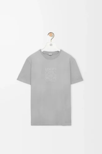 T-Shirt aus Baumwolle in hellgrau mit lockerer Passform