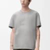 T-Shirt aus Baumwolle in hellgrau mit lockerer Passform