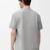 T-Shirt aus Baumwolle in hellgrau mit lockerer Passform