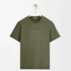 T-Shirt aus Baumwolle in Khaki-Grün mit lockerer Passform