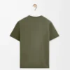 T-Shirt aus Baumwolle in Khaki-Grün mit lockerer Passform