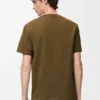 T-Shirt aus Baumwolle in Khaki-Grün mit lockerer Passform