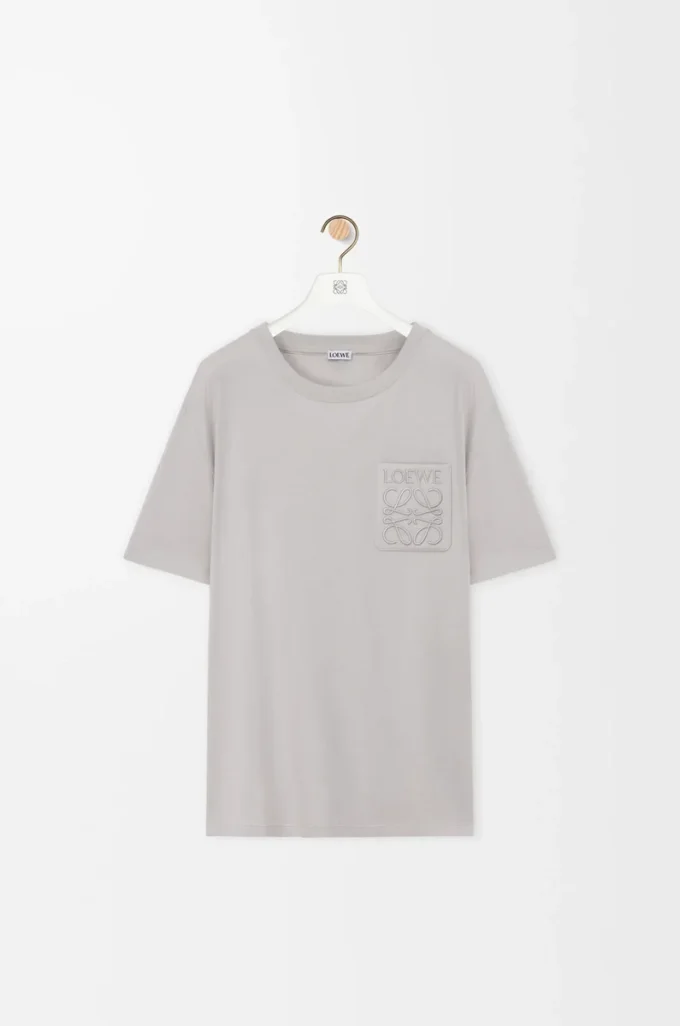 T-Shirt aus Baumwolle in lockerer Passform Mittelgrau