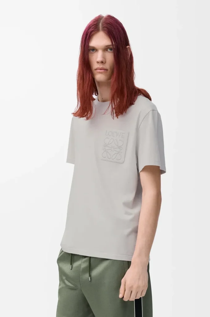 T-Shirt aus Baumwolle in lockerer Passform Mittelgrau