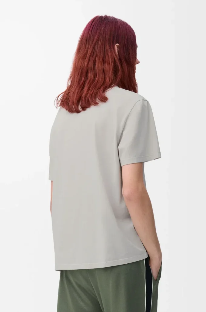 T-Shirt aus Baumwolle in lockerer Passform Mittelgrau