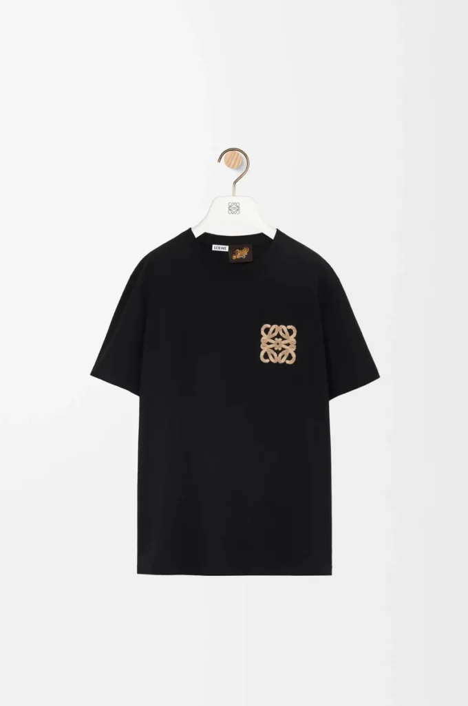 T-Shirt aus Baumwolle in lockerer Passform Schwarz