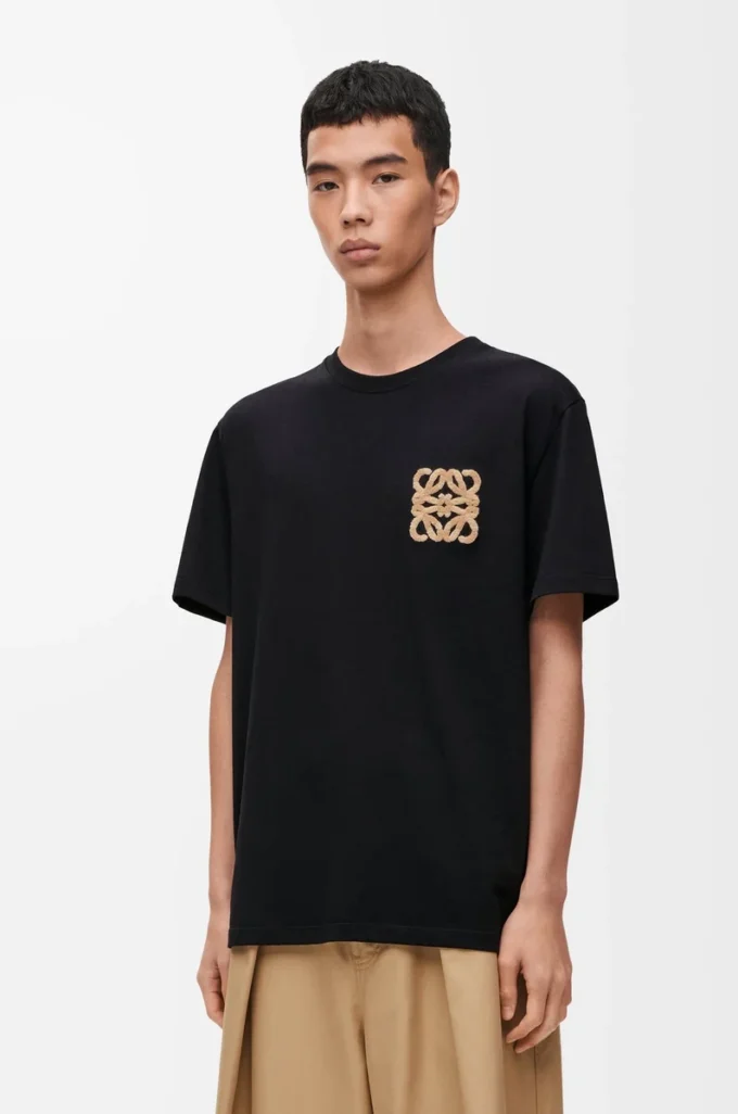 T-Shirt aus Baumwolle in lockerer Passform Schwarz