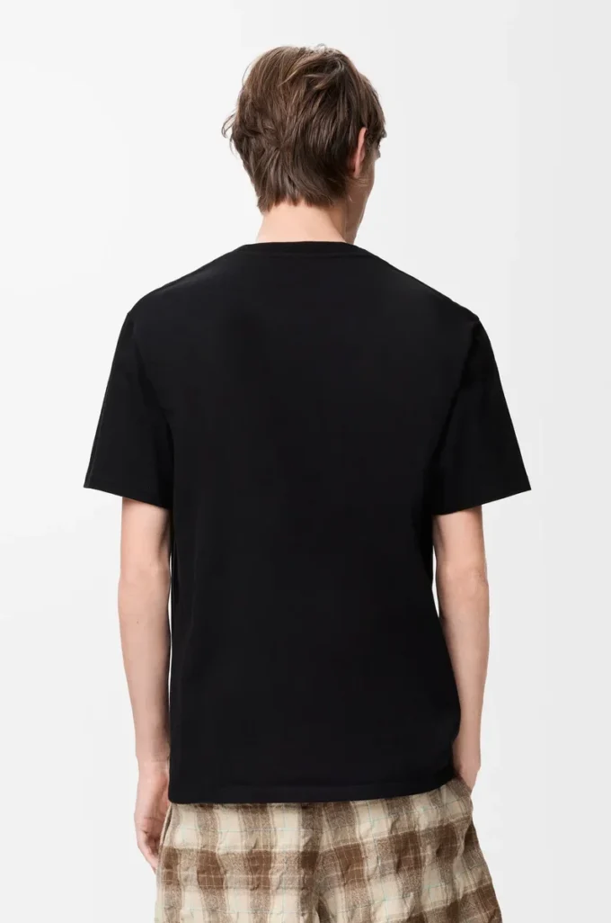 T-Shirt aus Baumwolle in lockerer Passform Schwarz