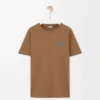 T-Shirt aus Baumwolle in regulärer Passform, Farbe Camel