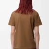 T-Shirt aus Baumwolle in regulärer Passform, Farbe Camel