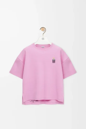 T-Shirt aus Baumwollmischung in regulärer Passform Rosa