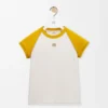 T-Shirt aus Baumwollmischung mit kleiner Passform Senf/Bronze