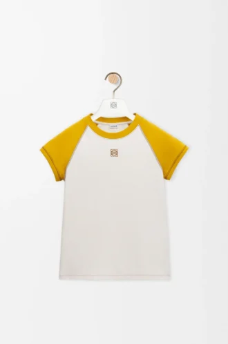 T-Shirt aus Baumwollmischung mit kleiner Passform Senf/Bronze
