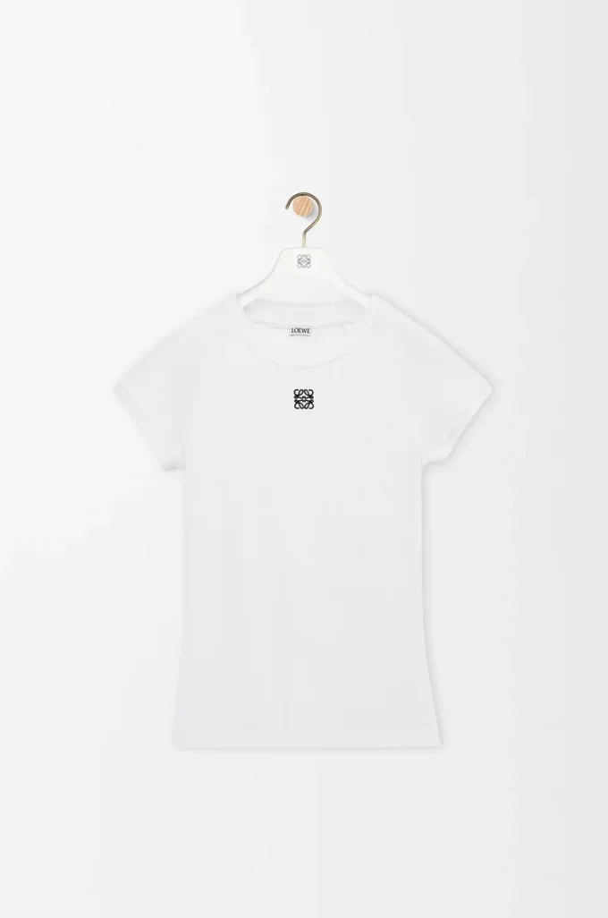 T-Shirt in kleiner Passform aus Baumwollmischung Weiß