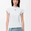 T-Shirt in kleiner Passform aus Baumwollmischung Weiß