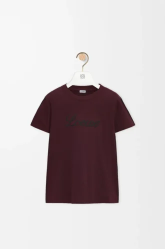 T-Shirt in lockerer Passform aus Baumwolle in Burgunderrot