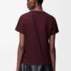 T-Shirt in lockerer Passform aus Baumwolle in Burgunderrot