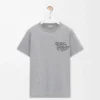 T-Shirt in regulärer Passform aus Baumwolle Grau meliert