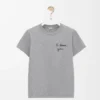 T-Shirt in regulärer Passform aus Baumwolle Grau meliert