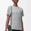 T-Shirt in regulärer Passform aus Baumwolle Grau meliert