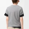 T-Shirt in regulärer Passform aus Baumwolle Grau meliert