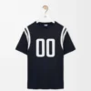 T-Shirt in regulärer Passform aus Baumwolle und Viskose in Dunkelblau