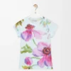 T-Shirt in schmaler Passform aus Baumwollmischung Hellblau/Mehrfarbig
