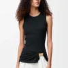Tanktop aus Baumwolle in Schwarz
