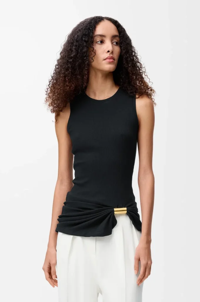 Tanktop aus Baumwolle in Schwarz