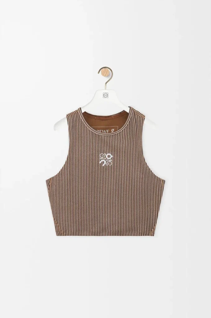 Tanktop aus Funktionsjersey Braun/Pink