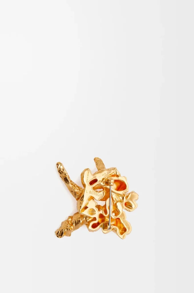 Tarantella-Brosche aus Sterlingsilber Gold