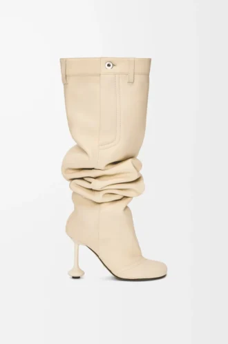 Toy Overknee-Stiefel aus Nappa-Lammleder in Hafermilch