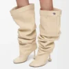Toy Overknee-Stiefel aus Nappa-Lammleder in Hafermilch