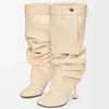 Toy Overknee-Stiefel aus Nappa-Lammleder in Hafermilch
