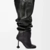 Toy Overknee-Stiefel aus Nappalammleder Schwarz