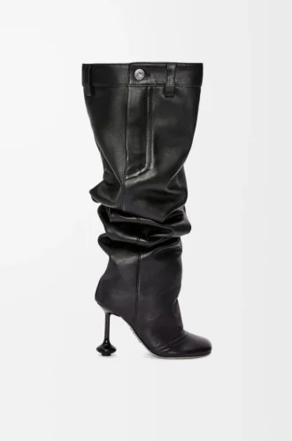 Toy Overknee-Stiefel aus Nappalammleder Schwarz