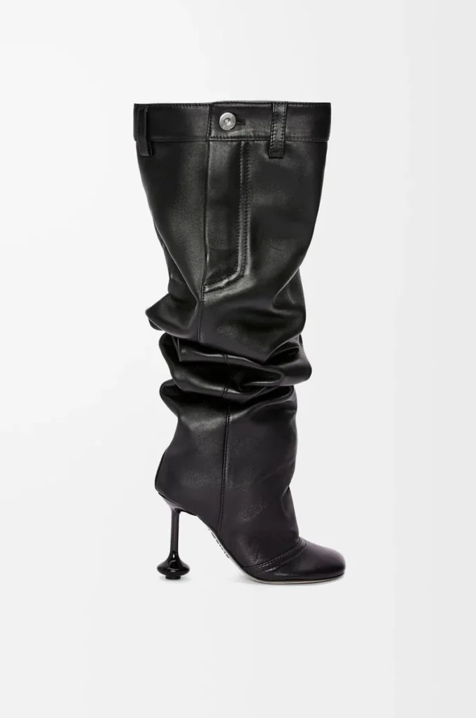 Toy Overknee-Stiefel aus Nappalammleder Schwarz