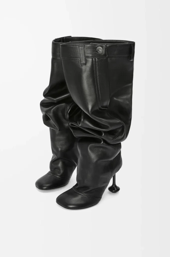 Toy Overknee-Stiefel aus Nappalammleder Schwarz