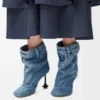 Toy Panta Stiefeletten aus gewaschenem Denim Gewaschener Denim