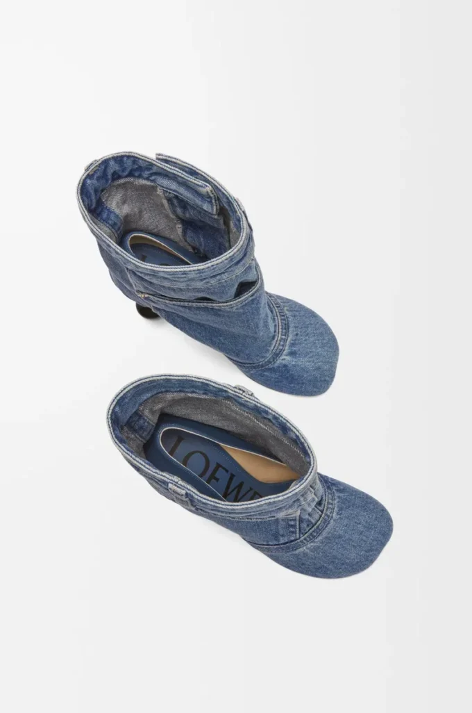 Toy Panta Stiefeletten aus gewaschenem Denim Gewaschener Denim
