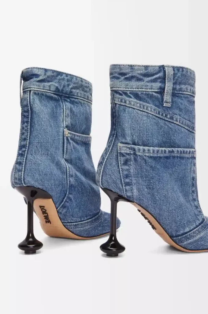 Toy Panta Stiefeletten aus gewaschenem Denim Gewaschener Denim